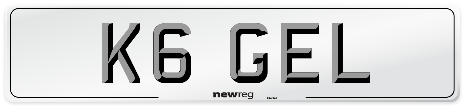 K6 GEL Number Plate from New Reg